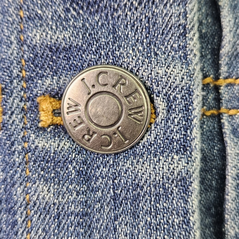 J Crew Women's Large Denim Blue Jean Jacket 90s Classic Style Cotton Trucker - Picture 3 of 10